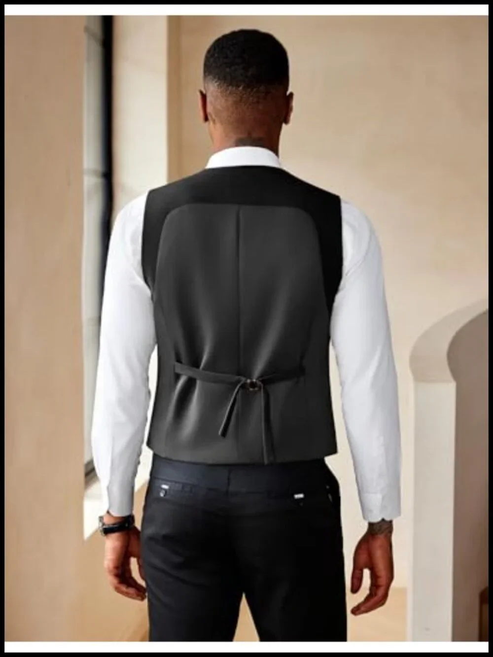Double Breasted Slim Fit Dress Vest for Wedding Business